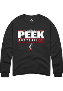 Antwan Peek Rally Mens  Cincinnati Bearcats NIL Stacked Box Crew Sweatshirt