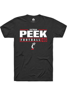 Antwan Peek Black Cincinnati Bearcats NIL Stacked Box Short Sleeve T Shirt