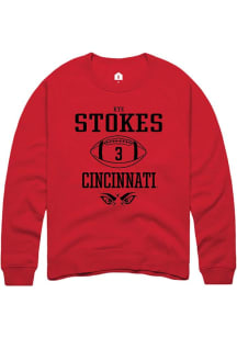 Kye Stokes  Rally Cincinnati Bearcats Mens Red NIL Sport Icon Long Sleeve Crew Sweatshirt