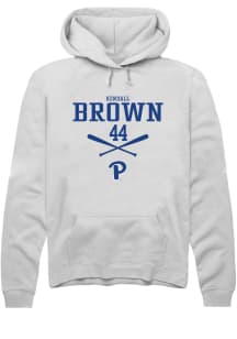 Kendall Brown  Rally Pitt Panthers Mens White NIL Sport Icon Long Sleeve Hoodie