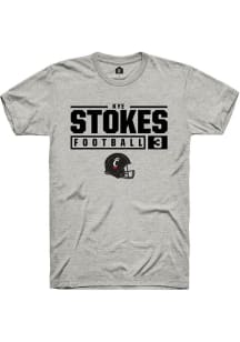 Kye Stokes  Cincinnati Bearcats Ash Rally NIL Stacked Box Short Sleeve T Shirt