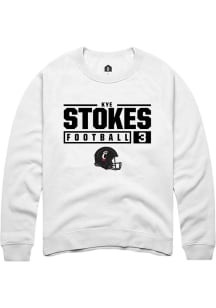 Kye Stokes  Rally Cincinnati Bearcats Mens White NIL Stacked Box Long Sleeve Crew Sweatshirt