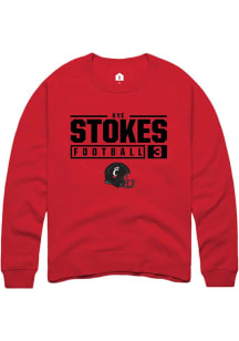 Kye Stokes  Rally Cincinnati Bearcats Mens Red NIL Stacked Box Long Sleeve Crew Sweatshirt