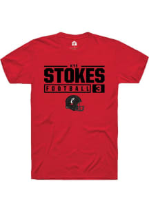 Kye Stokes  Cincinnati Bearcats Red Rally NIL Stacked Box Short Sleeve T Shirt