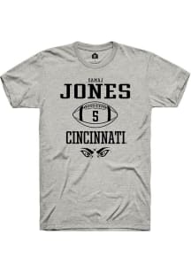 Samaj Jones  Cincinnati Bearcats Ash Rally NIL Sport Icon Short Sleeve T Shirt