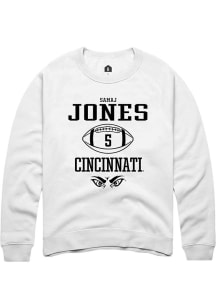 Samaj Jones  Rally Cincinnati Bearcats Mens White NIL Sport Icon Long Sleeve Crew Sweatshirt