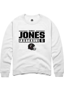 Samaj Jones  Rally Cincinnati Bearcats Mens White NIL Stacked Box Long Sleeve Crew Sweatshirt