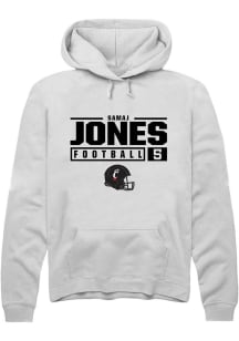 Samaj Jones  Rally Cincinnati Bearcats Mens White NIL Stacked Box Long Sleeve Hoodie