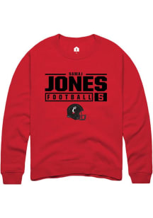 Samaj Jones  Rally Cincinnati Bearcats Mens Red NIL Stacked Box Long Sleeve Crew Sweatshirt