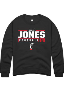 Samaj Jones  Rally Cincinnati Bearcats Mens  NIL Stacked Box Long Sleeve Crew Sweatshirt