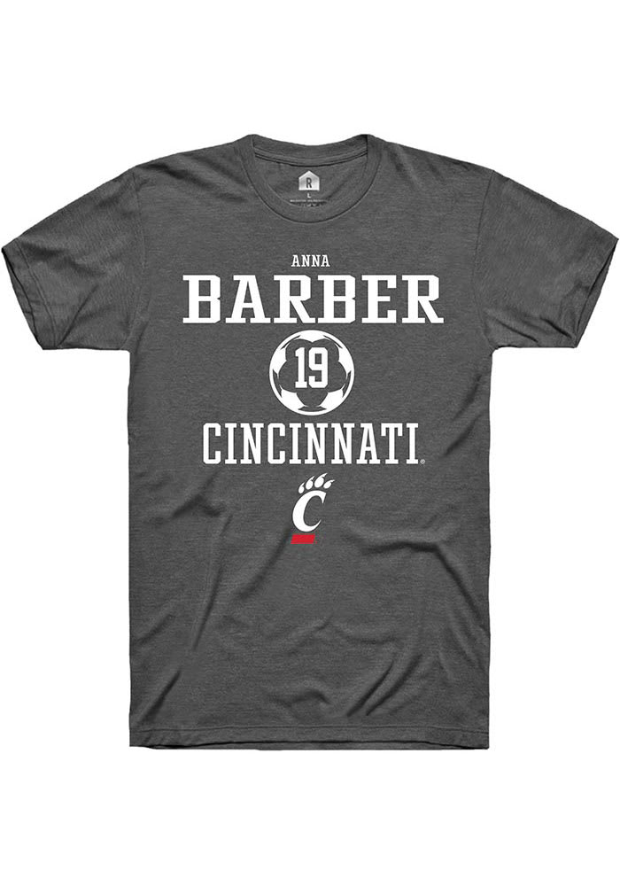 Anna Barber  Cincinnati Bearcats Dark Grey Rally NIL Sport Icon Short Sleeve T Shirt