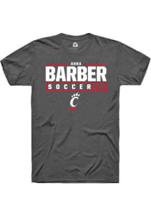 Anna Barber  Cincinnati Bearcats Dark Grey Rally NIL Stacked Box Short Sleeve T Shirt