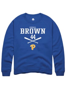 Kendall Brown  Rally Pitt Panthers Mens Blue NIL Sport Icon Long Sleeve Crew Sweatshirt