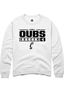 Carly Oubs  Rally Cincinnati Bearcats Mens White NIL Stacked Box Long Sleeve Crew Sweatshirt