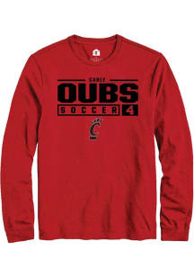 Carly Oubs  Cincinnati Bearcats Red Rally NIL Stacked Box Long Sleeve T Shirt