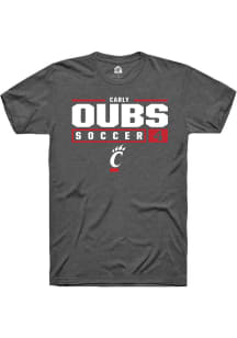 Carly Oubs  Cincinnati Bearcats Dark Grey Rally NIL Stacked Box Short Sleeve T Shirt