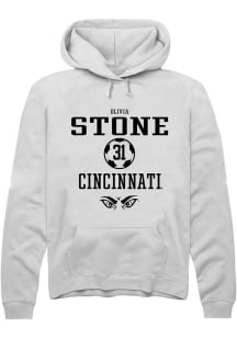 Olivia Stone Rally Mens White Cincinnati Bearcats NIL Sport Icon Hooded Sweatshirt