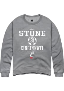 Olivia Stone Rally Mens Graphite Cincinnati Bearcats NIL Sport Icon Crew Sweatshirt