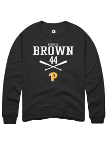 Kendall Brown  Rally Pitt Panthers Mens Black NIL Sport Icon Long Sleeve Crew Sweatshirt
