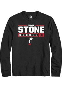 Olivia Stone Rally Mens Black Cincinnati Bearcats NIL Stacked Box Tee