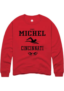 Libby Michel Rally Mens Red Cincinnati Bearcats NIL Sport Icon Crew Sweatshirt