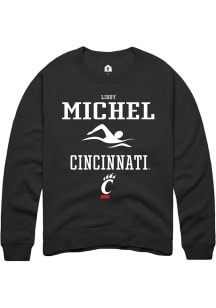 Libby Michel Rally Mens Black Cincinnati Bearcats NIL Sport Icon Crew Sweatshirt