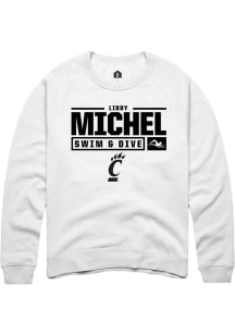 Libby Michel Rally Mens White Cincinnati Bearcats NIL Stacked Box Crew Sweatshirt