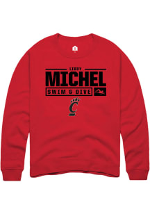 Libby Michel Rally Mens Red Cincinnati Bearcats NIL Stacked Box Crew Sweatshirt