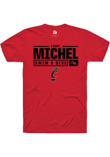 Libby Michel Red Cincinnati Bearcats NIL Stacked Box Short Sleeve T Shirt