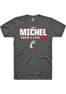 Libby Michel Dark Grey Cincinnati Bearcats NIL Stacked Box Short Sleeve T Shirt