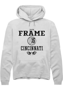 Faith Frame  Rally Cincinnati Bearcats Mens White NIL Sport Icon Long Sleeve Hoodie