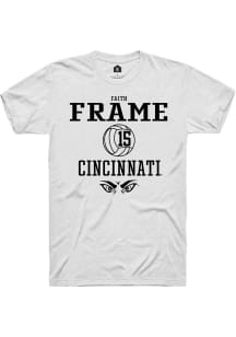 Faith Frame  Cincinnati Bearcats White Rally NIL Sport Icon Short Sleeve T Shirt