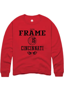 Faith Frame  Rally Cincinnati Bearcats Mens Red NIL Sport Icon Long Sleeve Crew Sweatshirt