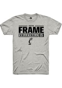 Faith Frame  Cincinnati Bearcats Ash Rally NIL Stacked Box Short Sleeve T Shirt