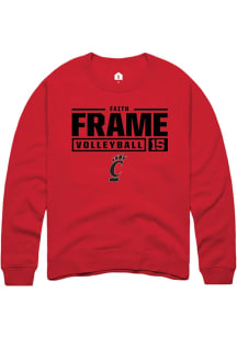 Faith Frame  Rally Cincinnati Bearcats Mens Red NIL Stacked Box Long Sleeve Crew Sweatshirt