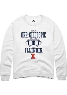 Carlos Orr-Gillespie Rally Mens White Illinois Fighting Illini NIL Sport Icon Crew Sweatshirt