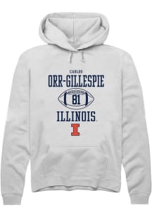 Carlos Orr-Gillespie Rally Mens White Illinois Fighting Illini NIL Sport Icon Hooded Sweatshirt