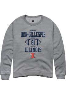 Carlos Orr-Gillespie Rally Mens Graphite Illinois Fighting Illini NIL Sport Icon Crew Sweatshirt