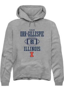 Carlos Orr-Gillespie Rally Mens Graphite Illinois Fighting Illini NIL Sport Icon Hooded Sweatshi..