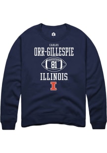 Carlos Orr-Gillespie Rally Mens Navy Blue Illinois Fighting Illini NIL Sport Icon Crew Sweatshir..