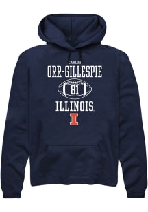 Carlos Orr-Gillespie Rally Mens Navy Blue Illinois Fighting Illini NIL Sport Icon Hooded Sweatsh..