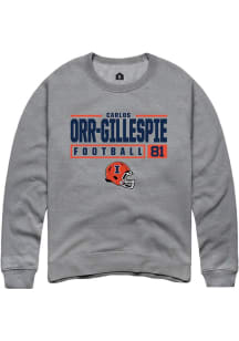 Carlos Orr-Gillespie Rally Mens Graphite Illinois Fighting Illini NIL Stacked Box Crew Sweatshir..