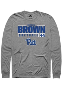 Kendall Brown  Pitt Panthers Grey Rally NIL Stacked Box Long Sleeve T Shirt