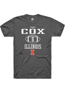 Torrie Cox Dark Grey Illinois Fighting Illini NIL Sport Icon Short Sleeve T Shirt