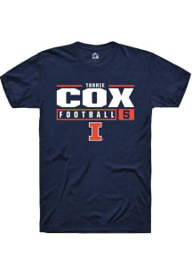 Torrie Cox Navy Blue Illinois Fighting Illini NIL Stacked Box Short Sleeve T Shirt