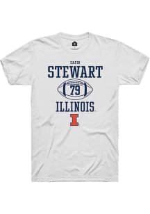 Zafir Stewart White Illinois Fighting Illini NIL Sport Icon Short Sleeve T Shirt