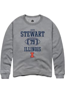 Zafir Stewart Rally Mens Graphite Illinois Fighting Illini NIL Sport Icon Crew Sweatshirt