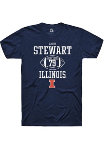 Zafir Stewart Navy Blue Illinois Fighting Illini NIL Sport Icon Short Sleeve T Shirt