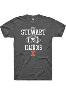 Zafir Stewart Dark Grey Illinois Fighting Illini NIL Sport Icon Short Sleeve T Shirt