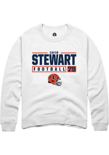 Zafir Stewart Rally Mens White Illinois Fighting Illini NIL Stacked Box Crew Sweatshirt